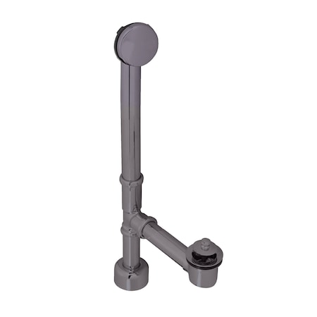Westbrass Finished European Tip Toe Bath Waste, Hidden Overflow -14" Make-Up, 17 Ga. in Oil Rubbed Bronze D3251HK-12